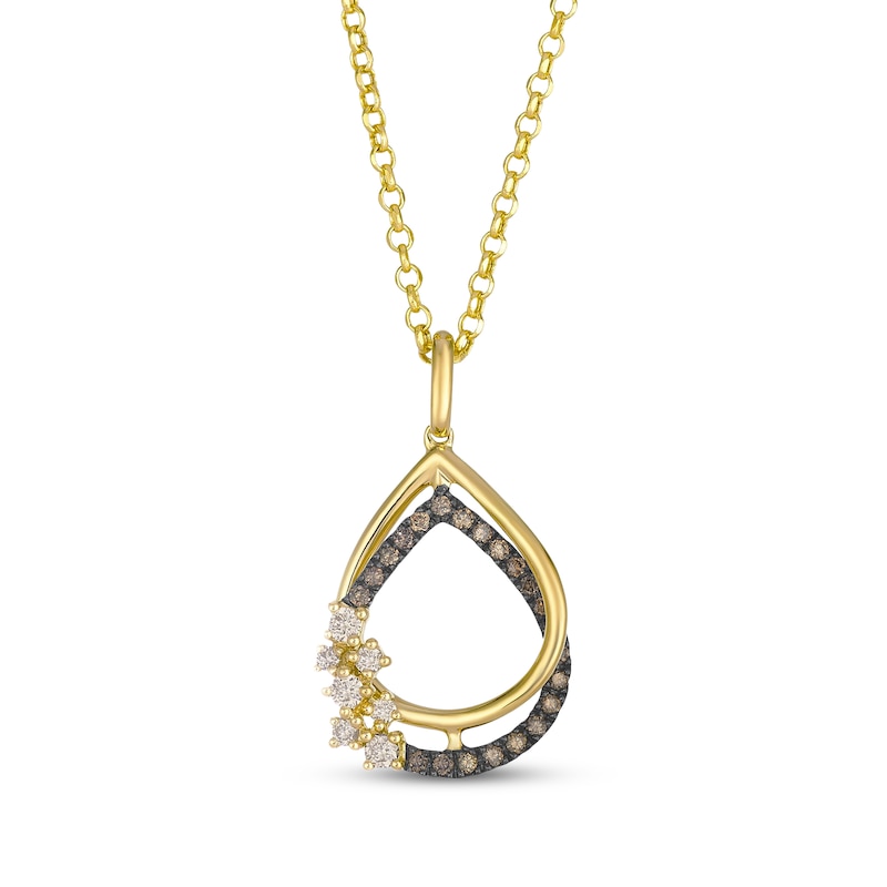 Main Image 1 of Le Vian Desert Diamonds Teardrop Frame Necklace 1/4 ct tw 14K Honey Gold 19"