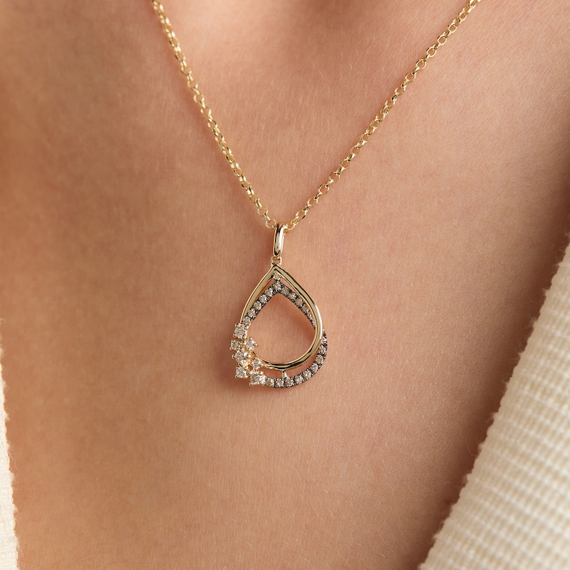 Main Image 2 of Le Vian Desert Diamonds Teardrop Frame Necklace 1/4 ct tw 14K Honey Gold 19"