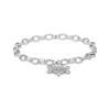 Thumbnail Image 1 of White Lab-Created Sapphire Snowflake Dangle Bracelet Sterling Silver 7.25"