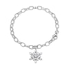 Thumbnail Image 2 of White Lab-Created Sapphire Snowflake Dangle Bracelet Sterling Silver 7.25"