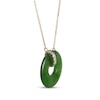 Thumbnail Image 3 of Nephrite Jade & Diamond Donut Necklace 1/15 ct tw 14K Yellow Gold 18"