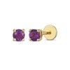 Thumbnail Image 1 of STUDIO BY KAY Amethyst Solitaire Stud Earrings 24K Yellow Gold Vermeil Sterling Silver