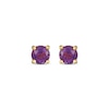 Thumbnail Image 2 of STUDIO BY KAY Amethyst Solitaire Stud Earrings 24K Yellow Gold Vermeil Sterling Silver