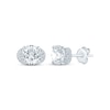 Thumbnail Image 1 of Monique Lhuillier Bliss Lab-Grown Diamond Flared Halo Stud Earrings 2-1/5 ct tw Platinum-Plated Sterling Silver