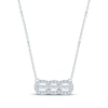 Thumbnail Image 1 of Monique Lhuillier Bliss Lab-Grown Diamond Halo Necklace 1/4 ct tw Platinum-Plated Sterling Silver 17.5"