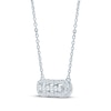 Thumbnail Image 2 of Monique Lhuillier Bliss Lab-Grown Diamond Halo Necklace 1/4 ct tw Platinum-Plated Sterling Silver 17.5"