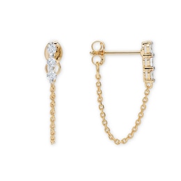 Rocksbox The Ulla Lab-Grown Diamond Chain Drop Earrings 1/5 ct tw 24K Yellow Gold Vermeil Sterling Silver