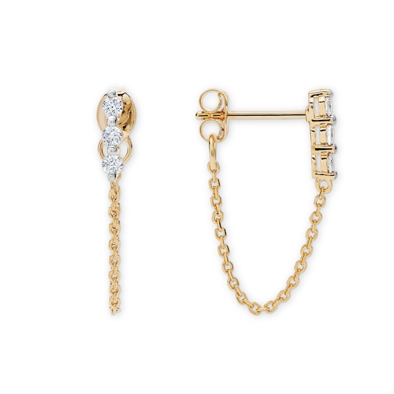 Rocksbox The Ulla Lab-Grown Diamond Chain Drop Earrings 1/5 ct tw 24K Yellow Gold Vermeil Sterling Silver
