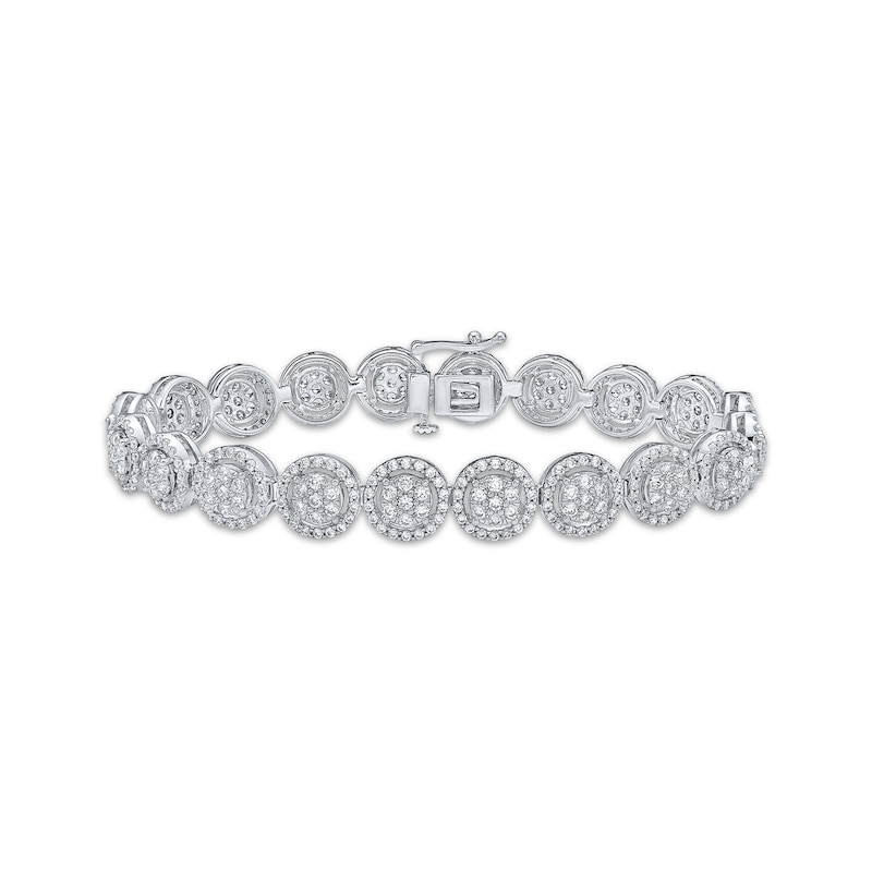 Main Image 1 of Multi-Diamond Fashion Bracelet 5 ct tw 10K White Gold 7"