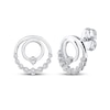 Thumbnail Image 1 of Mom + Me Lab-Grown Diamond Double Circle Stud Earrings 10K White Gold 1/2 ct tw