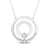 Thumbnail Image 1 of Mom + Me Lab-Grown Diamond Double Circle Necklace 1/2 ct tw 10K White Gold 18"