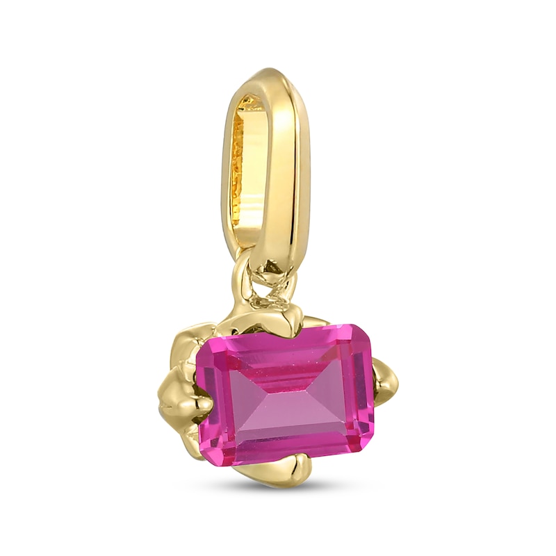 Main Image 2 of STUDIO BY KAY Emerald-Cut Pink Lab-Created Sapphire East-West Charm 24K Yellow Gold Vermeil Sterling Silver