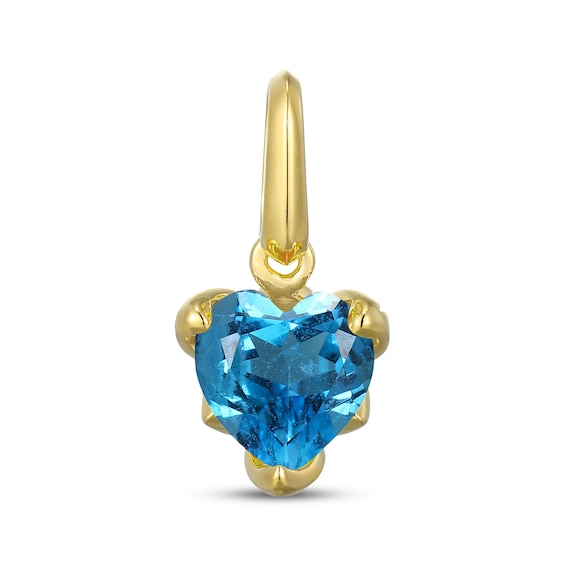 STUDIO BY KAY Heart-Shaped Swiss Blue Topaz Charm 24K Yellow Gold Vermeil Sterling Silver