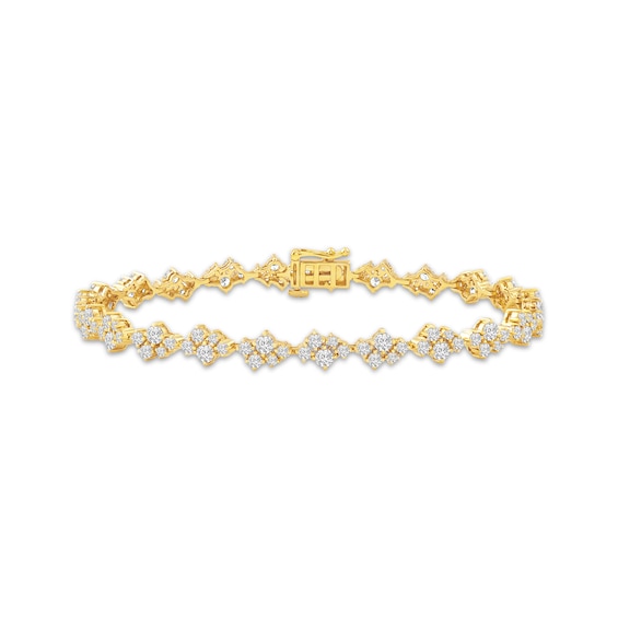 JOUJE Collection Lab-Grown Diamond Scatter Link Bracelet 3-1/2 ct tw 10K Yellow Gold 7"