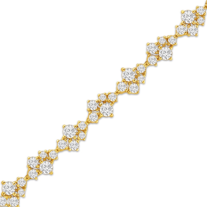 Main Image 2 of JOUJE Collection Lab-Grown Diamond Scatter Link Bracelet 3-1/2 ct tw 10K Yellow Gold 7"