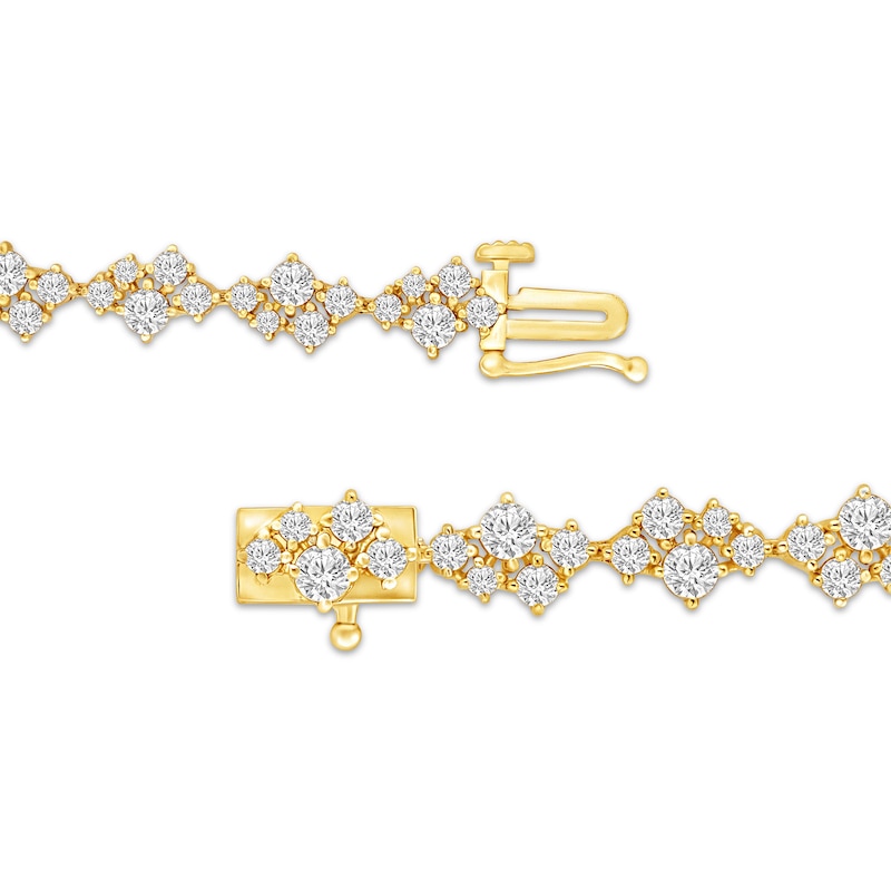 Main Image 3 of JOUJE Collection Lab-Grown Diamond Scatter Link Bracelet 3-1/2 ct tw 10K Yellow Gold 7"
