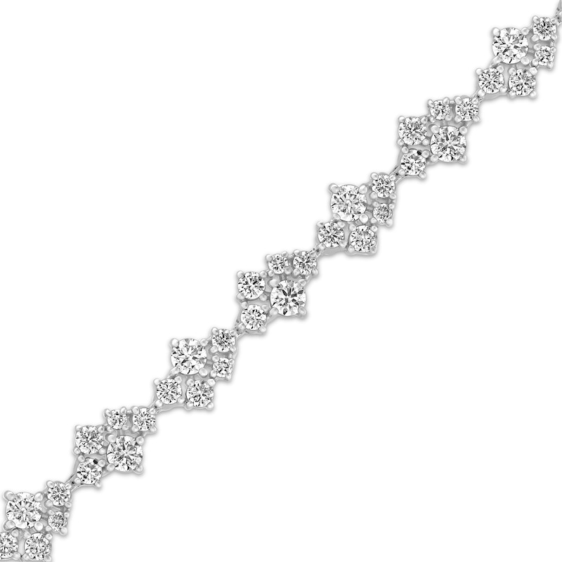 Main Image 2 of JOUJE Collection Lab-Grown Diamond Scatter Link Bracelet 3-1/2 ct tw 10K White Gold 7"