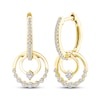 Thumbnail Image 1 of Mom + Me Lab-Grown Diamond Double Circle Hoop Drop Earrings 3/8 ct tw 10K Yellow Gold