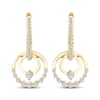 Thumbnail Image 2 of Mom + Me Lab-Grown Diamond Double Circle Hoop Drop Earrings 3/8 ct tw 10K Yellow Gold