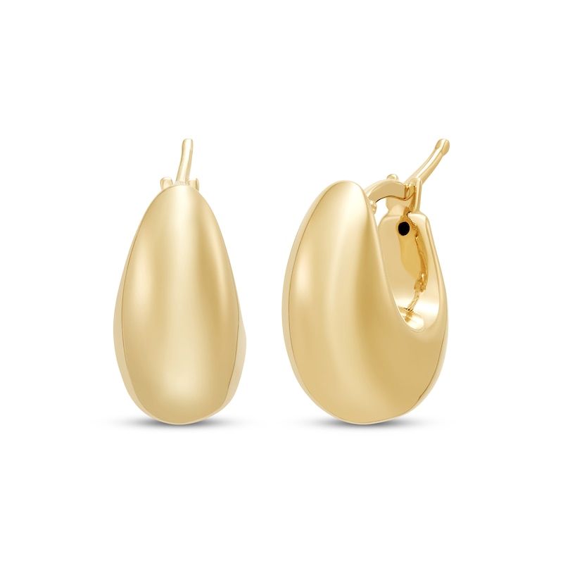 Main Image 1 of Puffed Hoop Earrings 14K Yellow Gold
