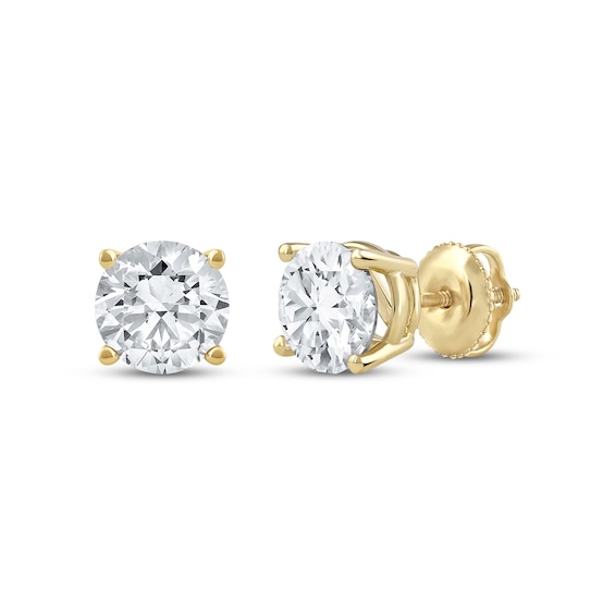KAY Lab-Grown Diamonds Round-Cut Solitaire Stud Earrings 2 ct tw 14K Yellow Gold (F/VS2)