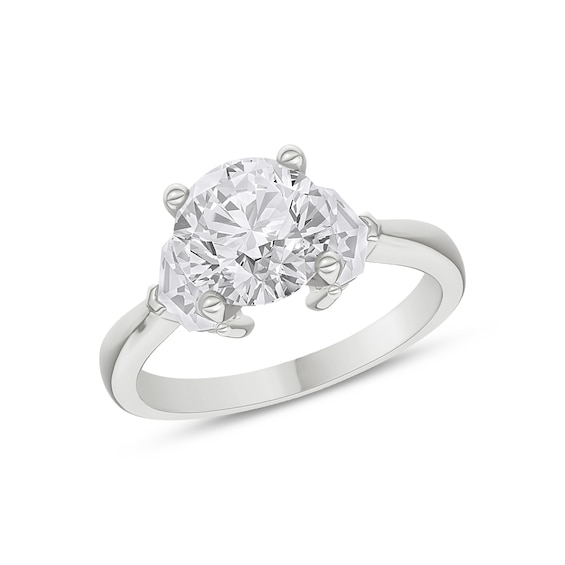 Now + Forever Three-Stone Lab-Grown Diamond Engagement Ring Setting 1/2 ct tw Platinum