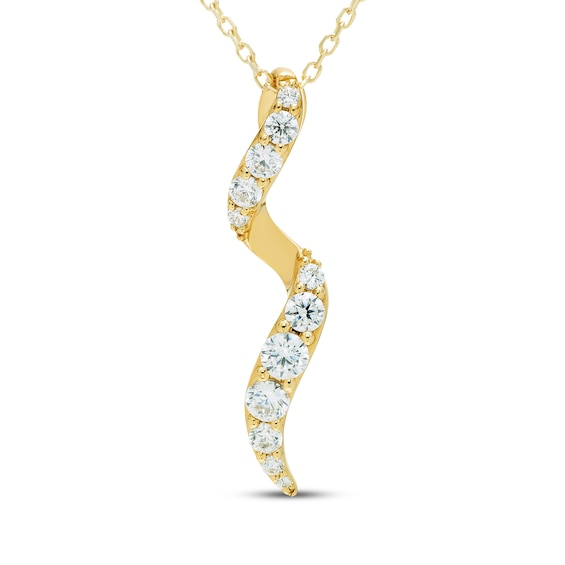KAY Lab-Grown Diamonds Twist Necklace 1/2 ct tw 10K Yellow Gold 18"