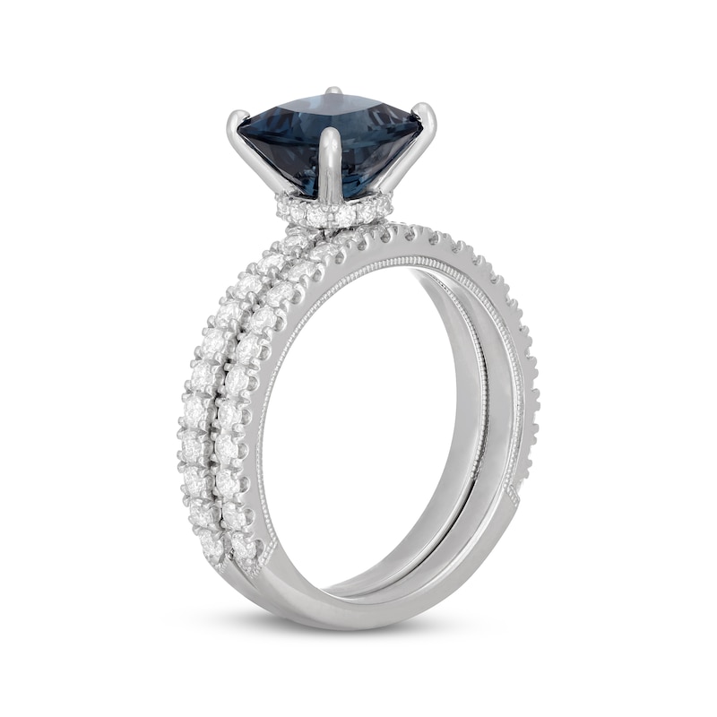 Main Image 2 of Neil Lane Cushion-Cut London Blue Topaz & Round-Cut Diamond Bridal Set 7/8 ct tw 14K White Gold