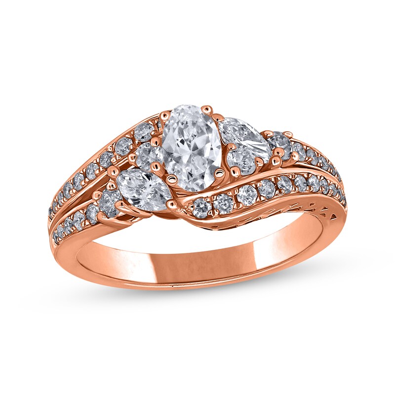 Oval-Cut Diamond Engagement Ring 1 ct tw 14K Rose Gold
