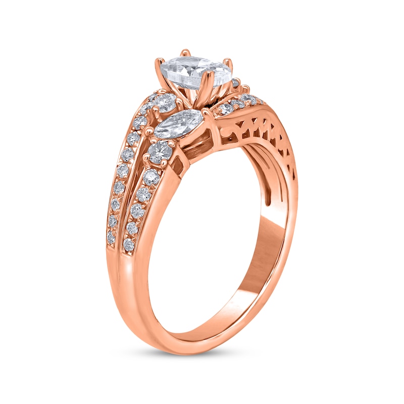 Oval-Cut Diamond Engagement Ring 1 ct tw 14K Rose Gold