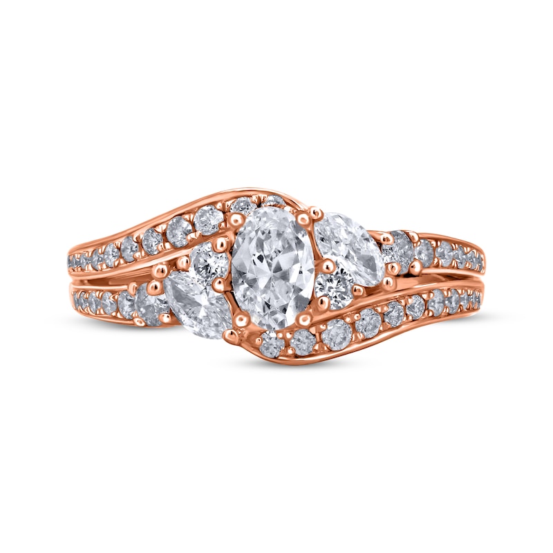 Oval-Cut Diamond Engagement Ring 1 ct tw 14K Rose Gold