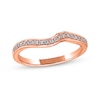 Thumbnail Image 0 of Round-Cut Diamond Curved Wedding Band 1/10 ct tw 14K Rose Gold