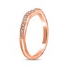 Thumbnail Image 1 of Round-Cut Diamond Curved Wedding Band 1/10 ct tw 14K Rose Gold