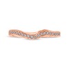 Thumbnail Image 2 of Round-Cut Diamond Curved Wedding Band 1/10 ct tw 14K Rose Gold