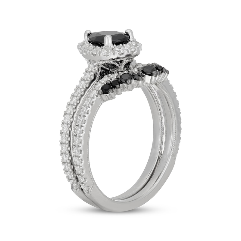 Neil Lane Pear-Shaped Black & White Diamond Bridal Set 1-1/2 ct tw 14K ...