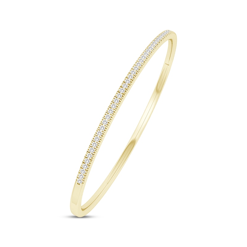 Diamond Pave Bangle Bracelet 1/2 ct tw 10K Yellow Gold | Kay