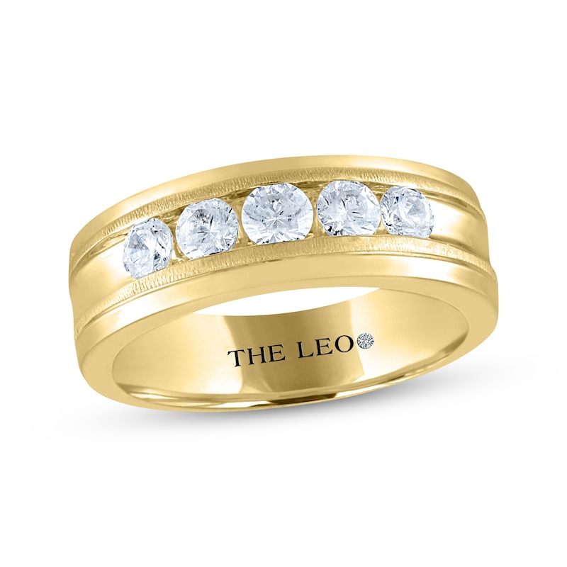 Men's THE LEO Diamond Wedding Band 1 ct tw Round-cut 14K Yellow Gold