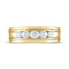 Thumbnail Image 2 of Men's THE LEO Diamond Wedding Band 1 ct tw Round-cut 14K Yellow Gold