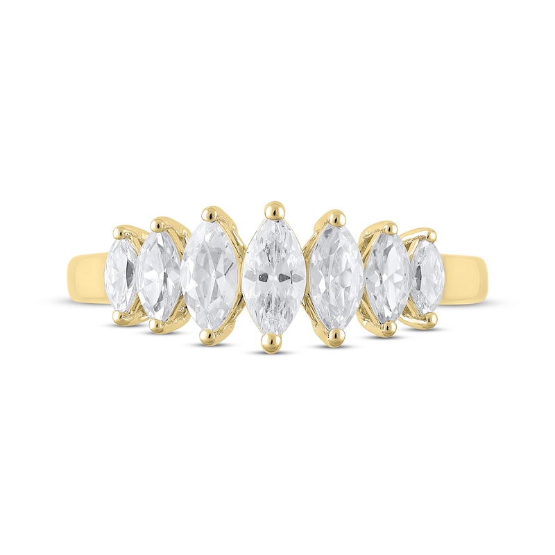 Main Image 3 of Lab-Grown Diamonds Marquise-Cut Anniversary Band 1 ct tw 14K Yellow Gold