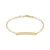 Thumbnail Image 1 of Semi-Solid Bar & Paperclip Chain Bracelet 10K Yellow Gold 7.5&quot;