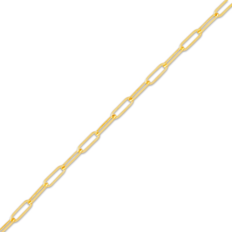 Main Image 2 of Semi-Solid Bar & Paperclip Chain Bracelet 10K Yellow Gold 7.5&quot;