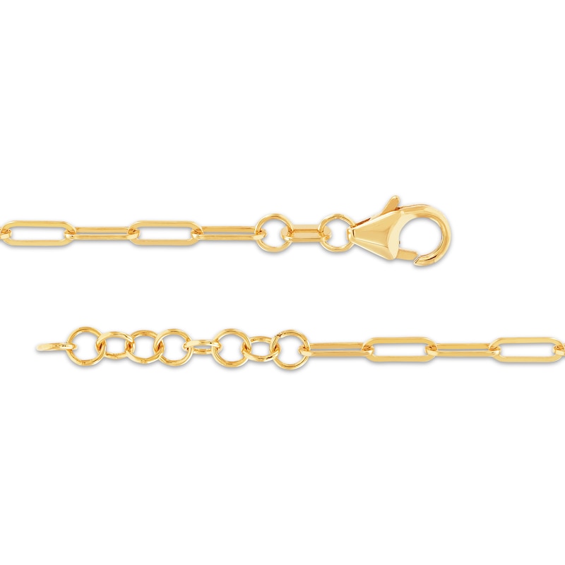 Main Image 3 of Semi-Solid Bar & Paperclip Chain Bracelet 10K Yellow Gold 7.5&quot;