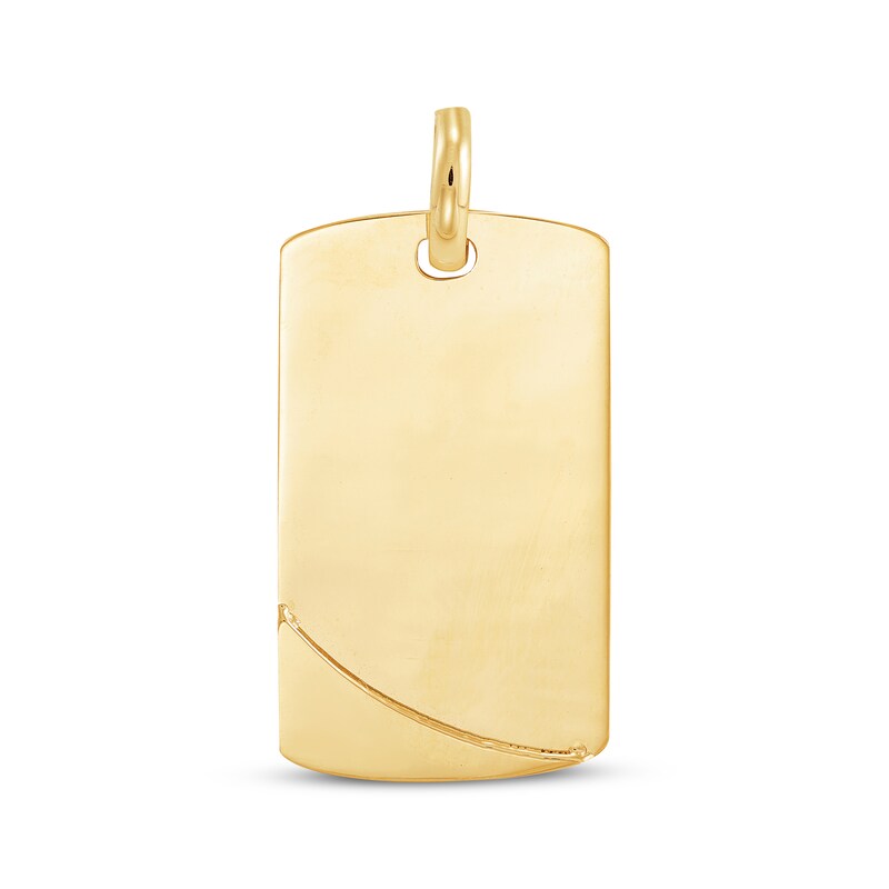 Main Image 1 of Engravable Dog Tag Charm 10K Yellow Gold