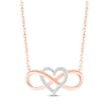 Thumbnail Image 1 of Diamond Heart Infinity Necklace 1/10 ct tw 10K Rose Gold 18&quot;