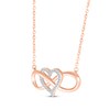 Thumbnail Image 2 of Diamond Heart Infinity Necklace 1/10 ct tw 10K Rose Gold 18&quot;