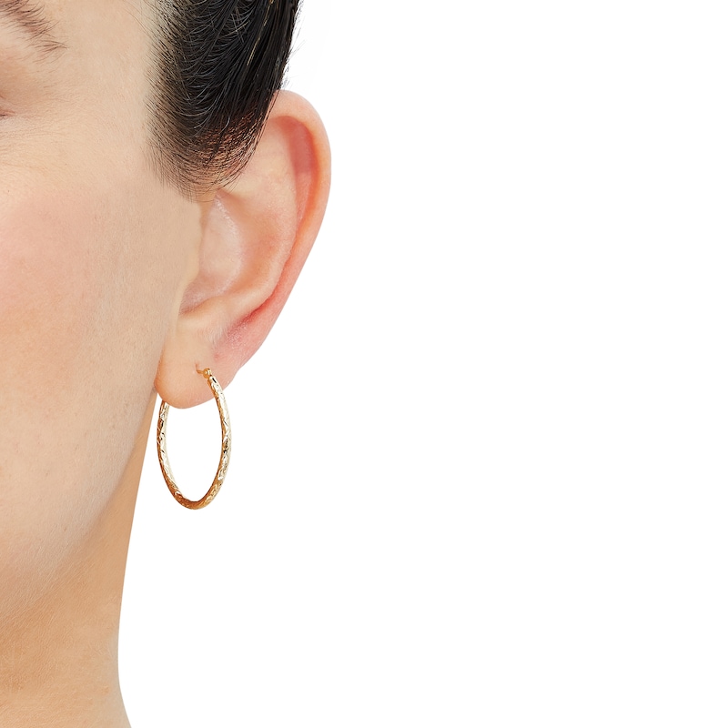 Hollow Hoop Earrings Set 10K Yellow Gold