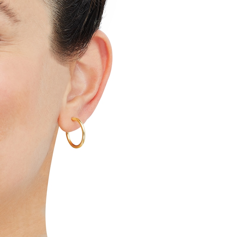 Hollow Hoop Earrings Set 10K Yellow Gold