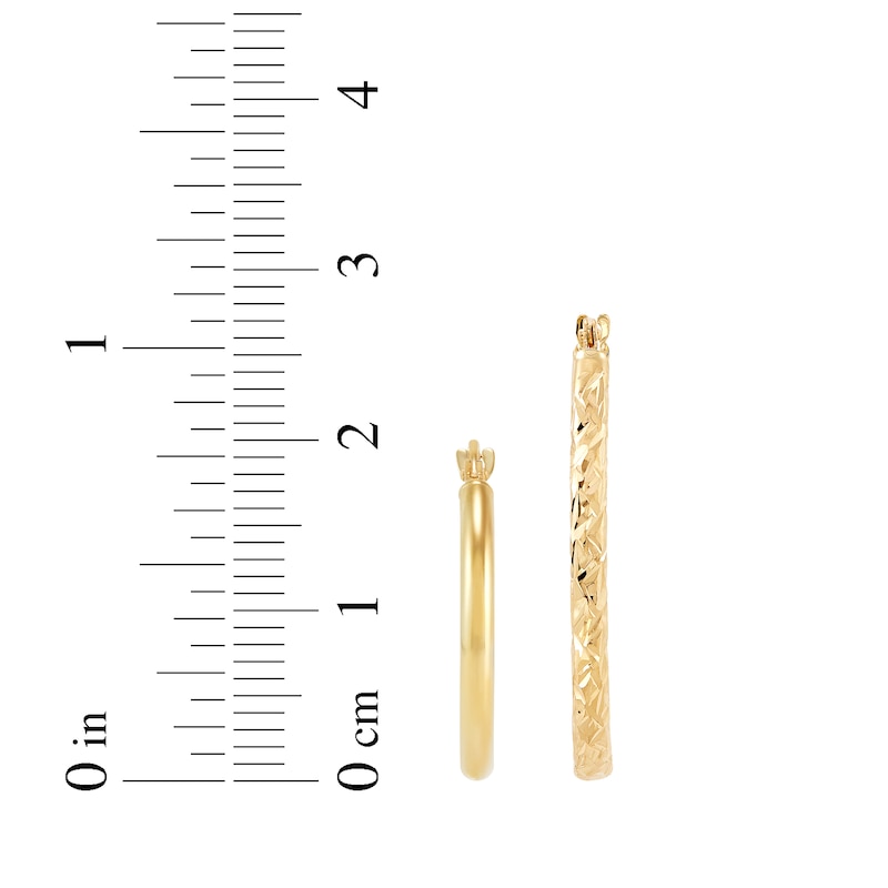 Main Image 8 of Hollow Hoop Earrings Set 10K Yellow Gold