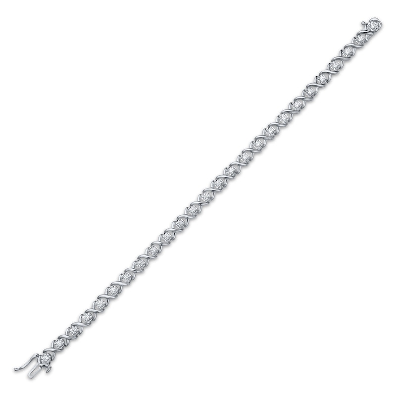 Main Image 2 of Diamond XO Link Bracelet 1 ct tw Sterling Silver 7&quot;
