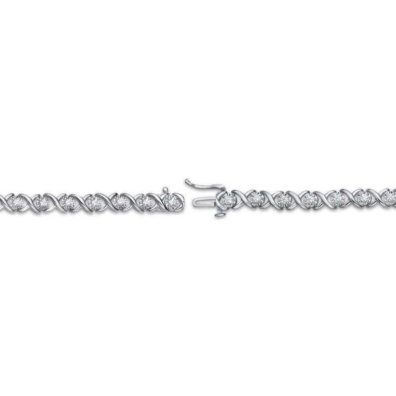 Main Image 3 of Diamond XO Link Bracelet 1 ct tw Sterling Silver 7&quot;